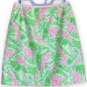 Vintage 90s Lilly Pulitzer Dancing Monkeys Skirt Sz 6